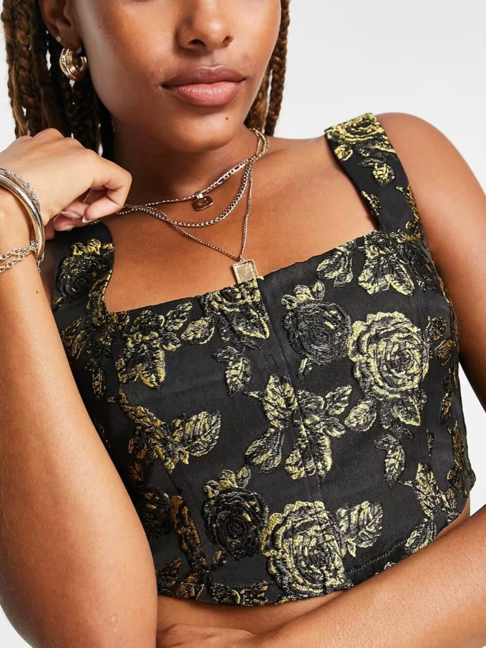 NEW Reclaimed Vintage Jacquard Corset Top Size 8